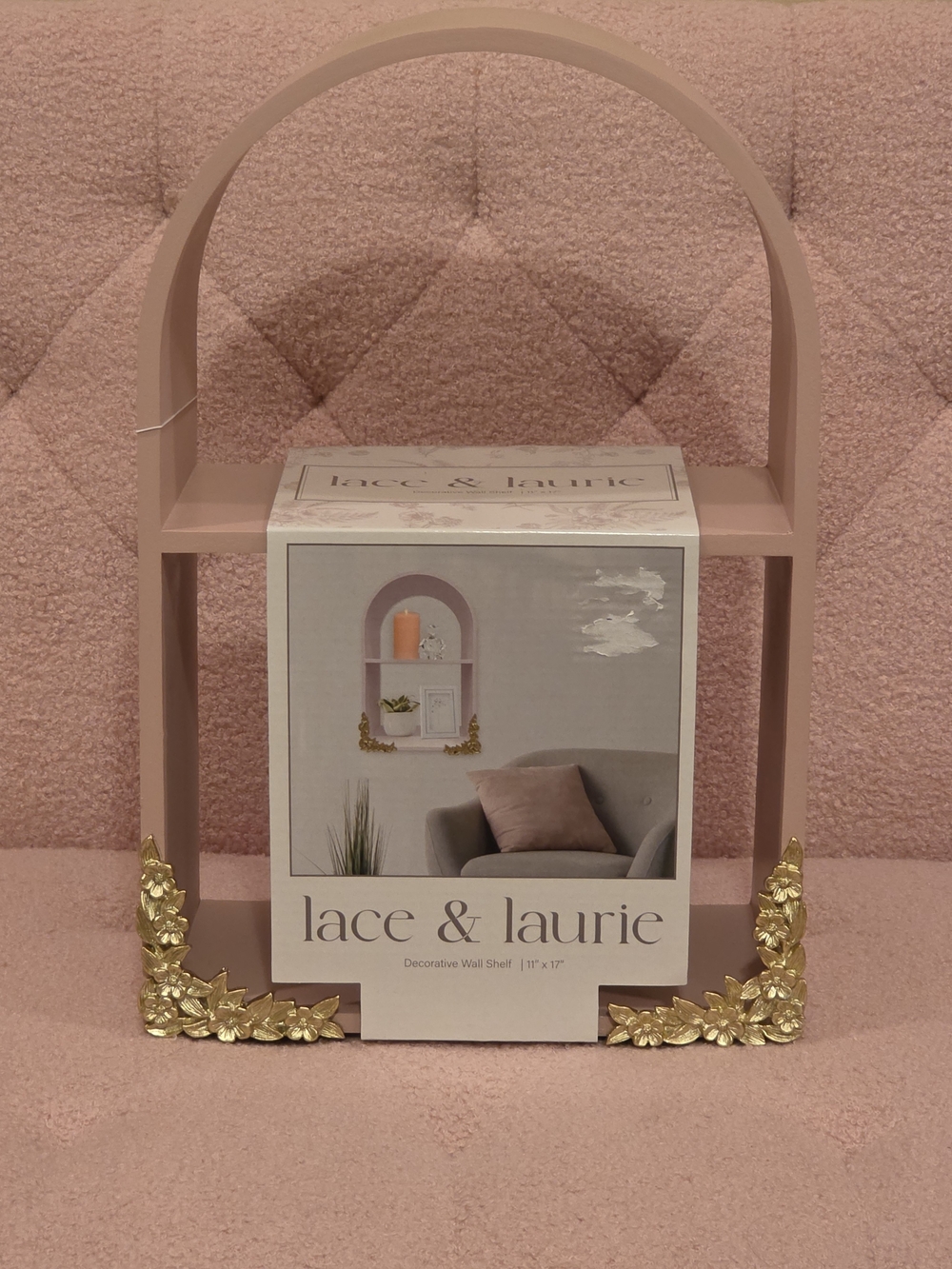 lace & laurie Pink Decorative Wall Shelf by